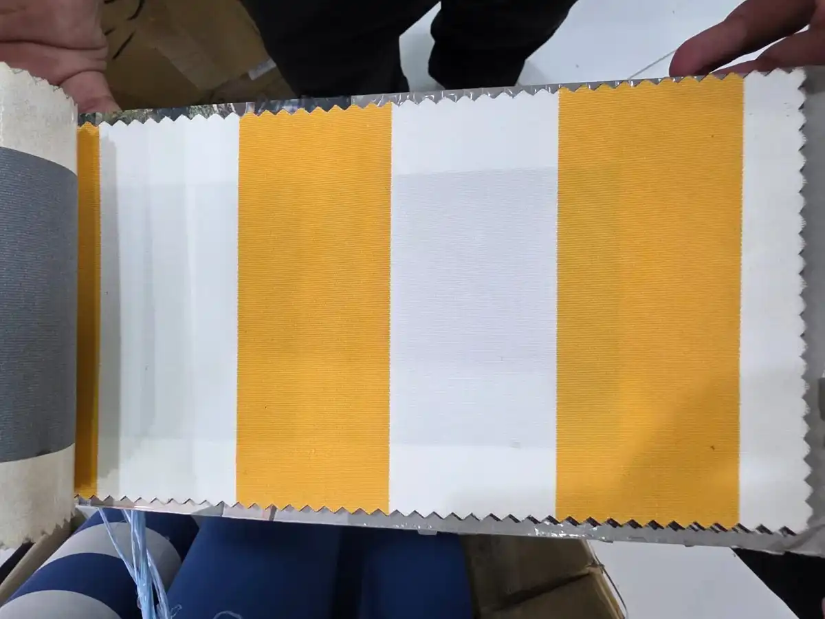 Polyspun Canvas — Golden yellow and white broad stripes