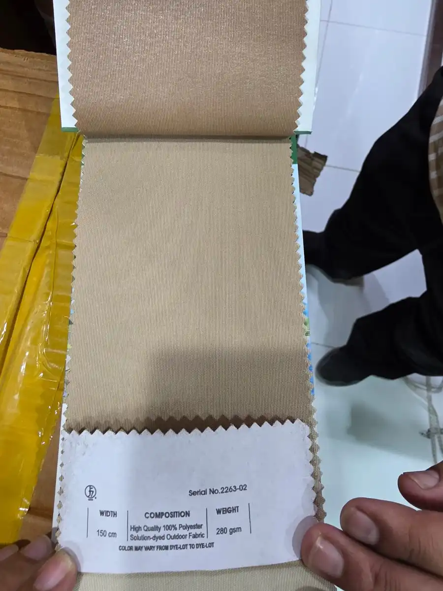 Solution-Dyed Polyester Fabric — Taupe beige