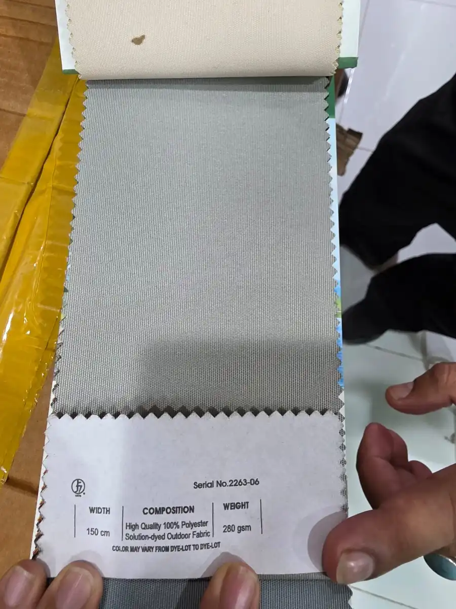Solution-Dyed Polyester Fabric — Light cool grey