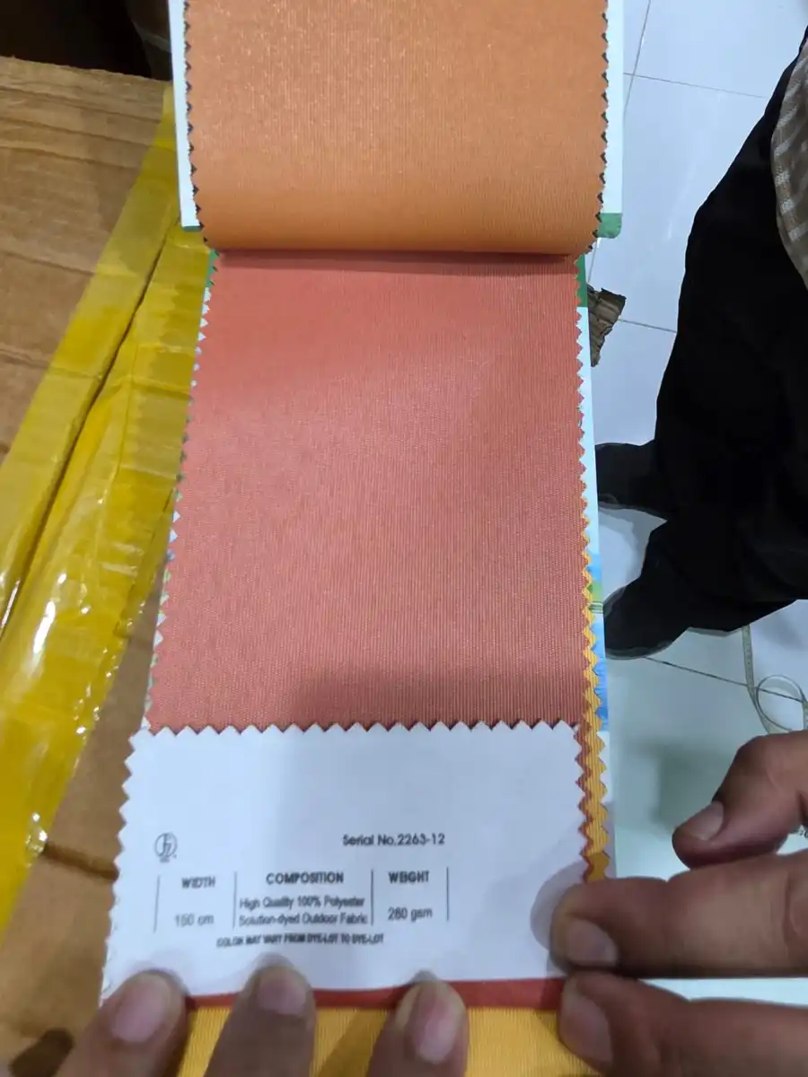 Solution-Dyed Polyester Fabric — Dusty terracotta rose