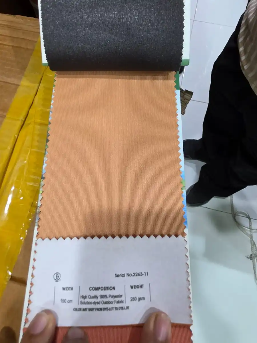 Solution-Dyed Polyester Fabric — Warm camel