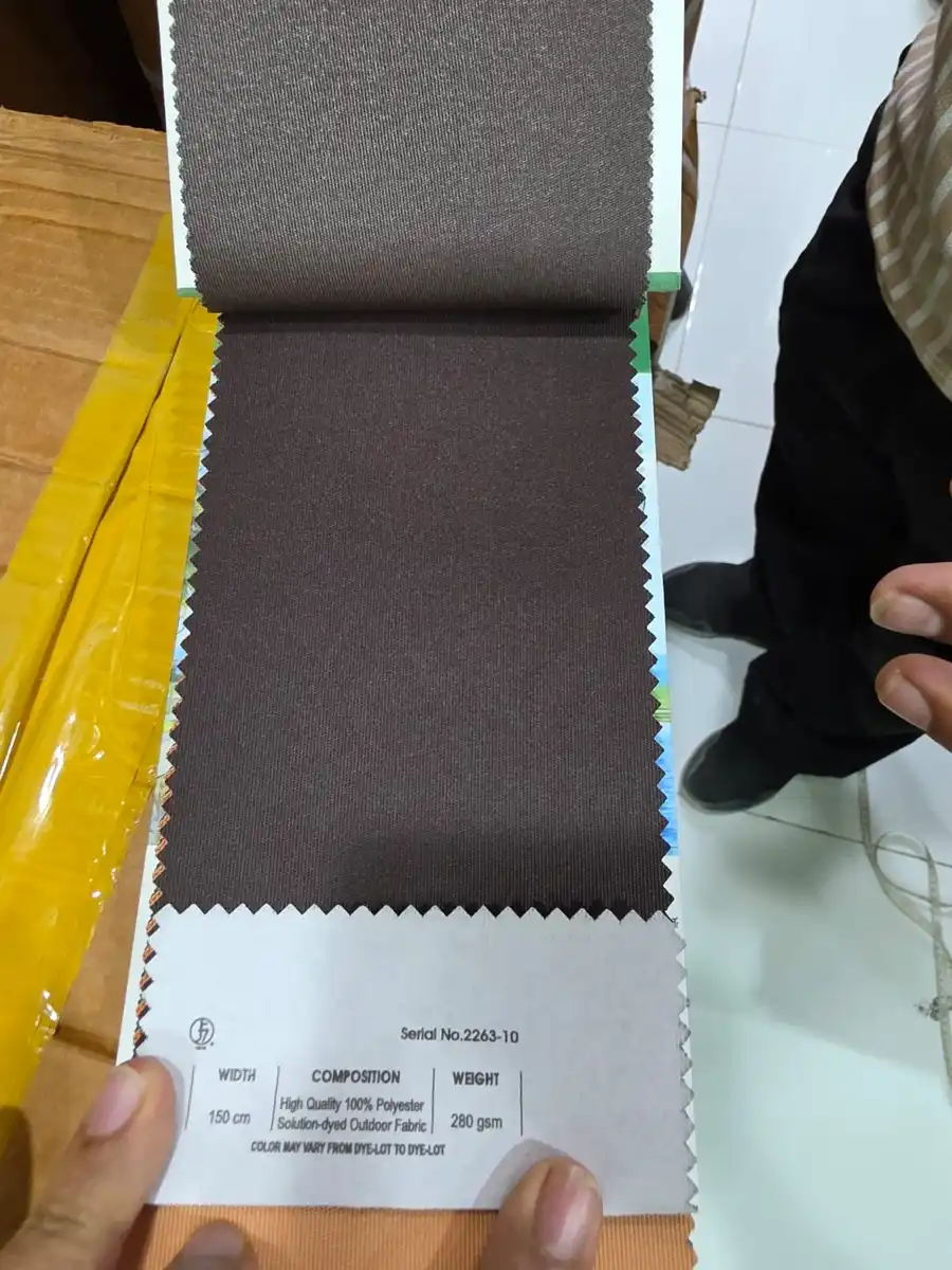 Solution-Dyed Polyester Fabric — Dark chocolate charcoal