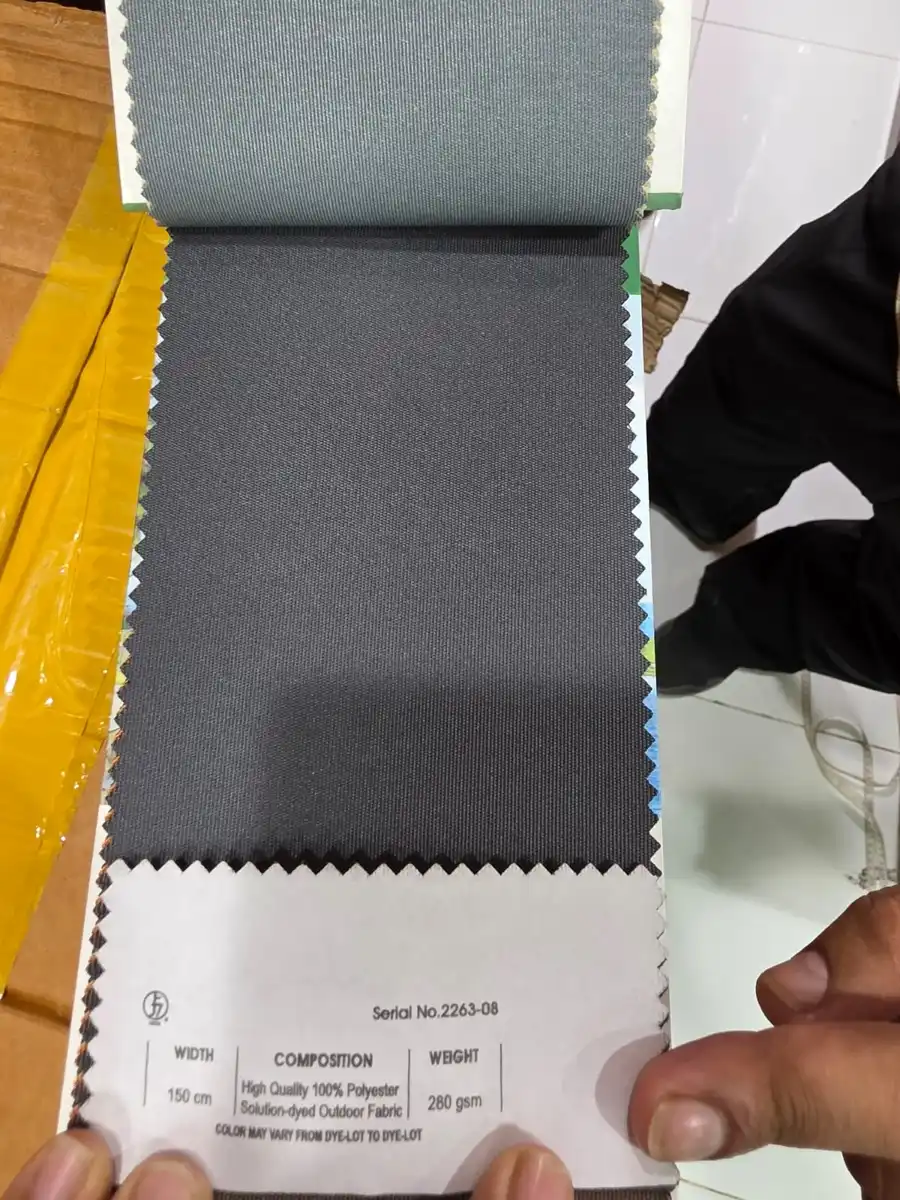 Solution-Dyed Polyester Fabric — Dark charcoal grey