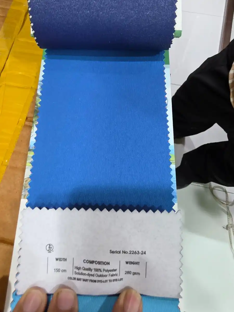 Solution-Dyed Polyester Fabric — Bright blue