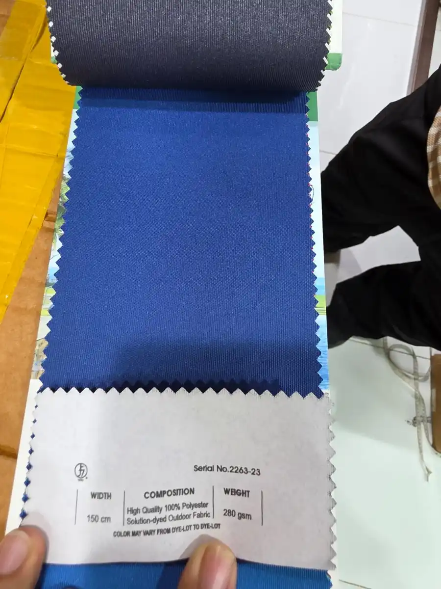 Solution-Dyed Polyester Fabric — Royal blue
