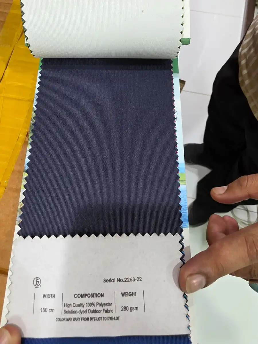 Solution-Dyed Polyester Fabric — Deep navy