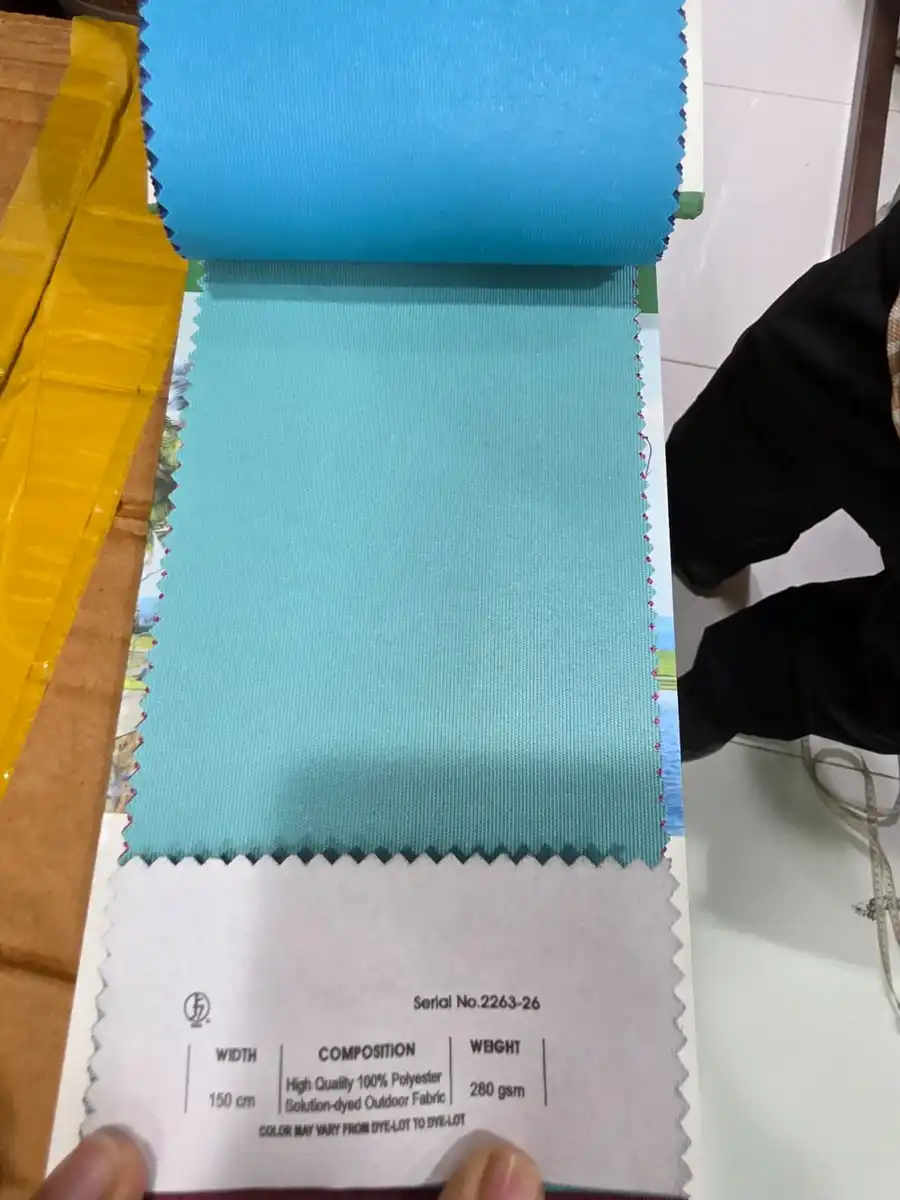 Solution-Dyed Polyester Fabric — Soft turquoise