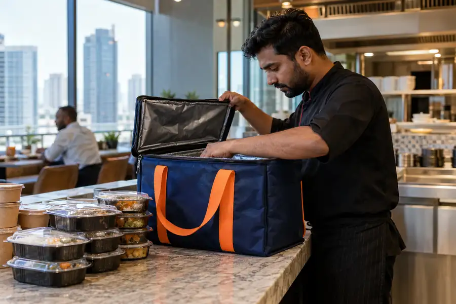 Thermal bags supplier Dubai — illustrative restaurant dispatch