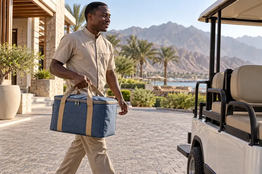 Thermal bags supplier Ras Al Khaimah — illustrative hospitality cooler handling
