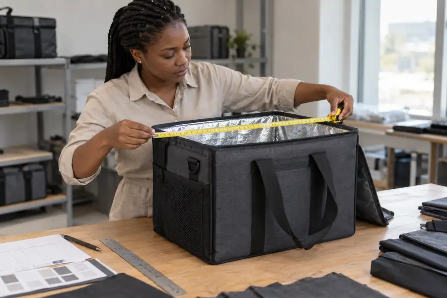 Build a measurable specification Measuring a thermal bag sample before production