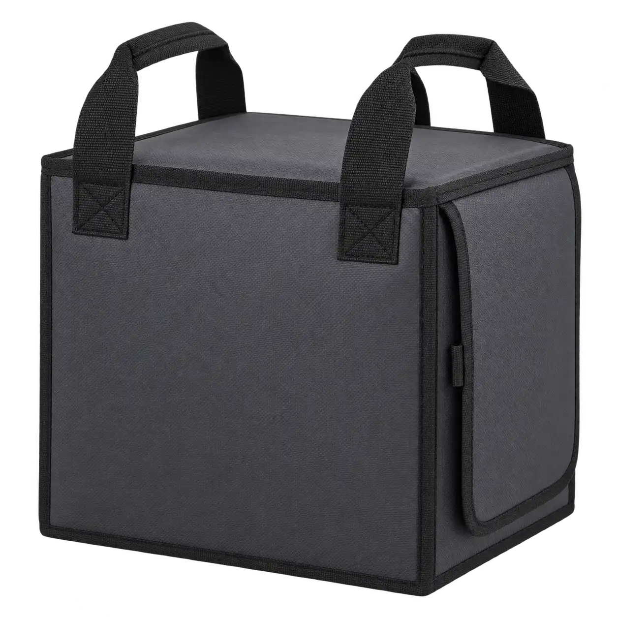 Charcoal Grey D600 Oxford Thermal Food Delivery Bag — As illustrated; custom strap colours available