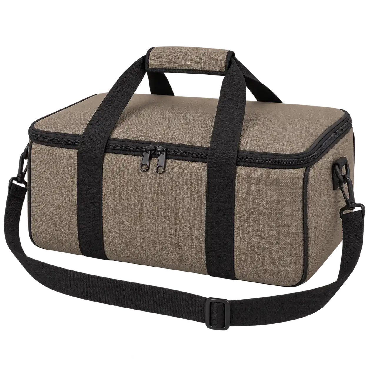 Khaki Taupe D600 Oxford Thermal Pizza Delivery Bag — As illustrated; custom strap colours available