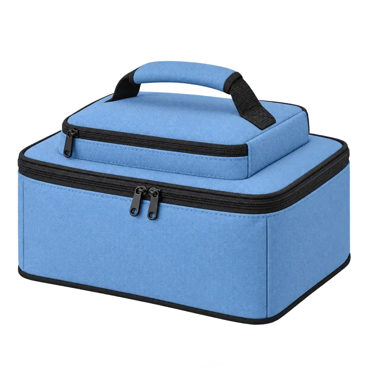 Powder Blue D600 Oxford Thermal Food Delivery Bag — As illustrated; custom strap colours available