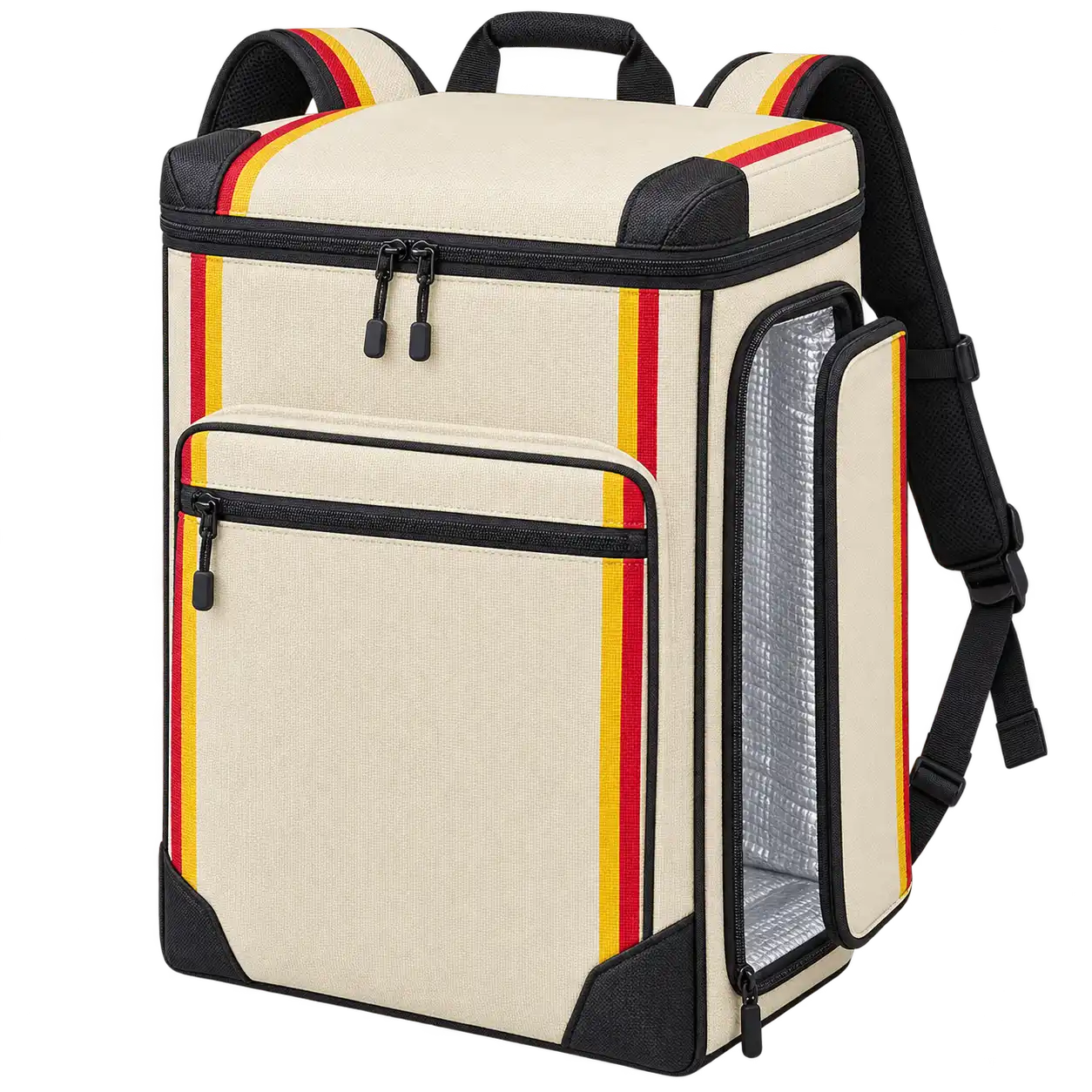 Cream D600 Oxford Insulated Rider Delivery Bag — As illustrated; custom strap colours available