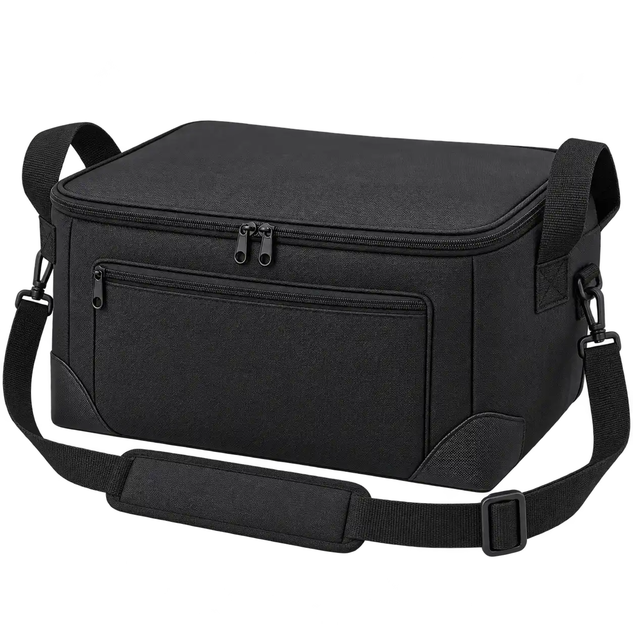 Black D600 Oxford Thermal Cooler Bag — As illustrated; custom strap colours available