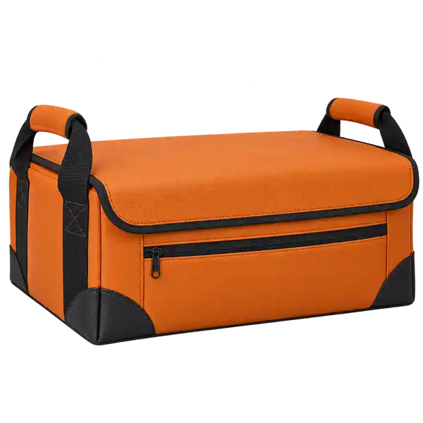 Orange Faux Leather Thermal Food Delivery Bag