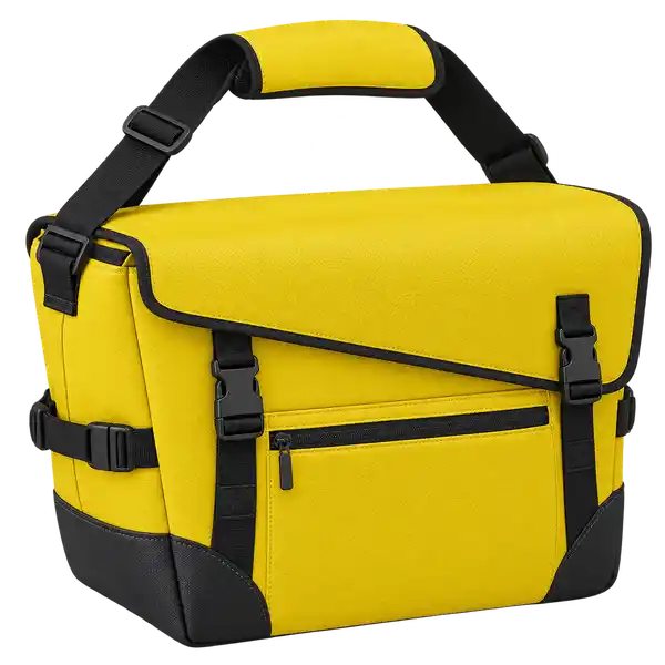 Yellow Faux Leather Insulated Rider Delivery Bag