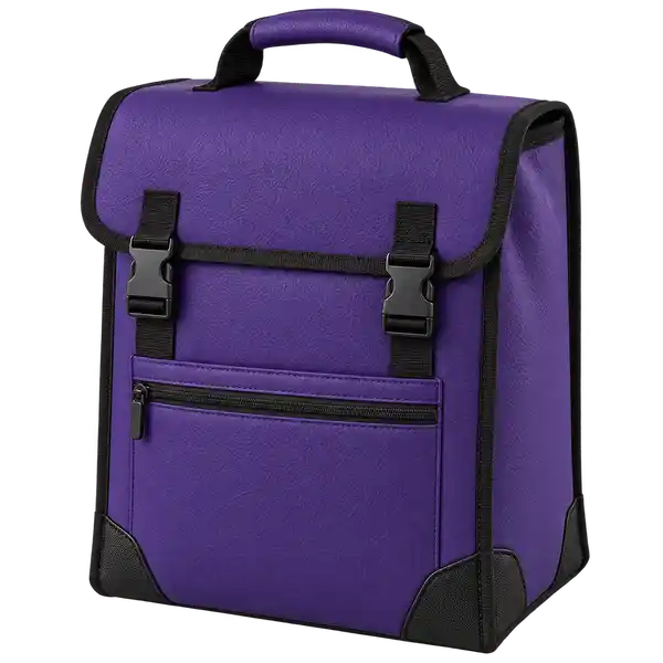 Purple Faux Leather Thermal Burger Delivery Bag
