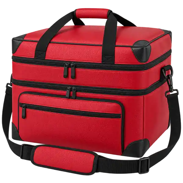 Red Faux Leather Thermal Burger Delivery Bag