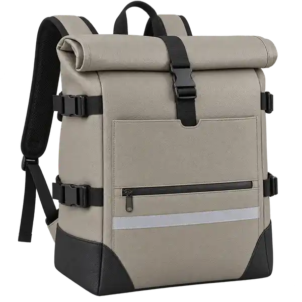 Warm Grey Faux Leather Insulated Rider Delivery Bag