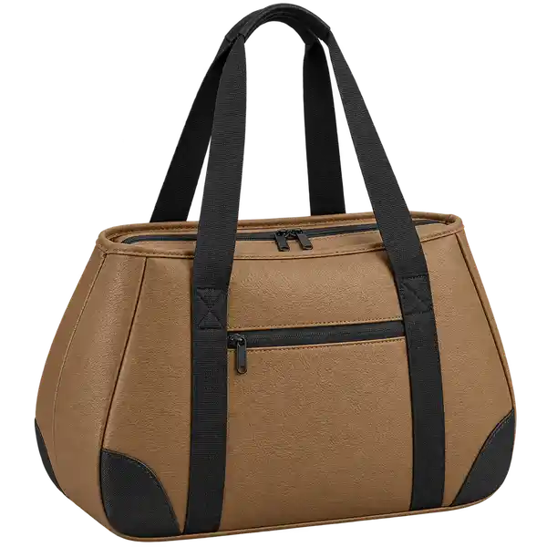 Camel Brown Faux Leather Thermal Burger Delivery Bag