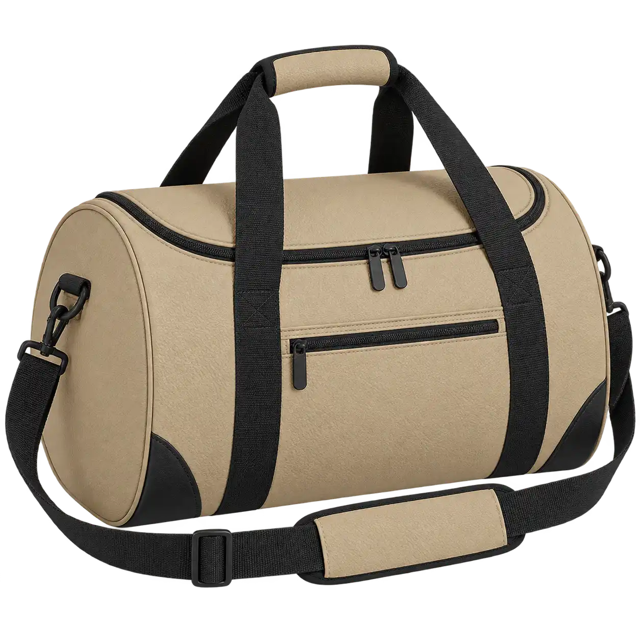 Sand Beige Faux Leather Thermal Cooler Bag — As illustrated; custom strap colours available