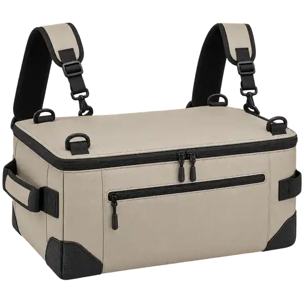 Pale Greige Faux Leather Insulated Rider Delivery Bag