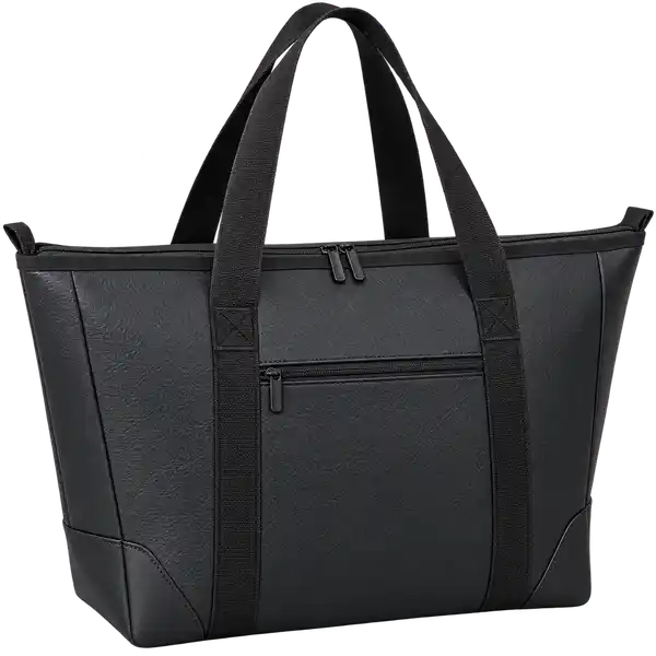 Black Faux Leather Thermal Cooler Bag