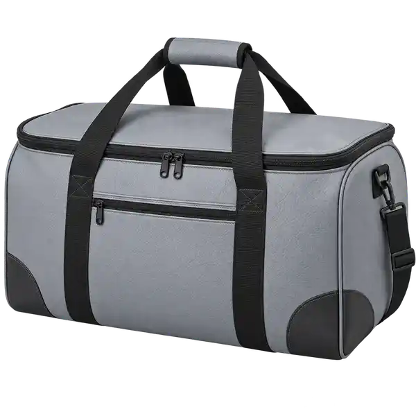 Silver Grey Faux Leather Thermal Food Delivery Bag