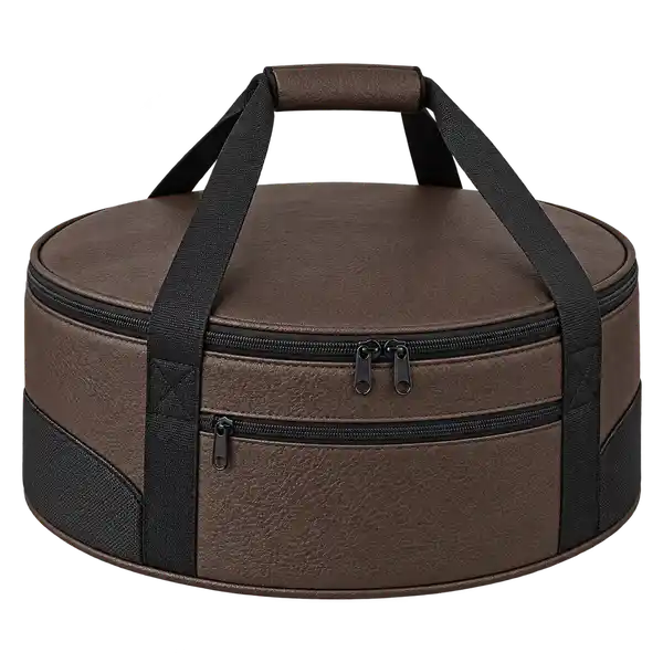 Mocha Brown Faux Leather Thermal Pizza Delivery Bag