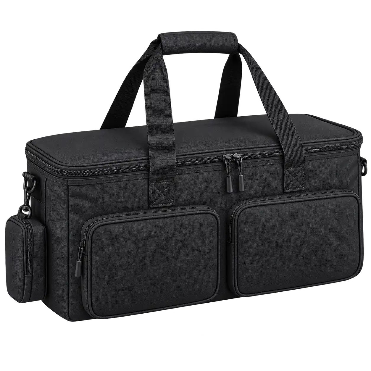 Black Oxford Taffeta Thermal Cooler Bag — As illustrated; custom strap colours available