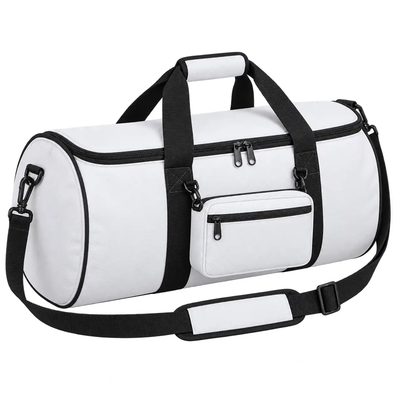 White Oxford Taffeta Thermal Food Delivery Bag — As illustrated; custom strap colours available