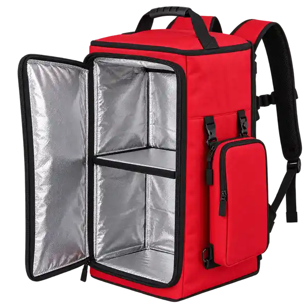 Red Oxford Taffeta Insulated Rider Delivery Bag