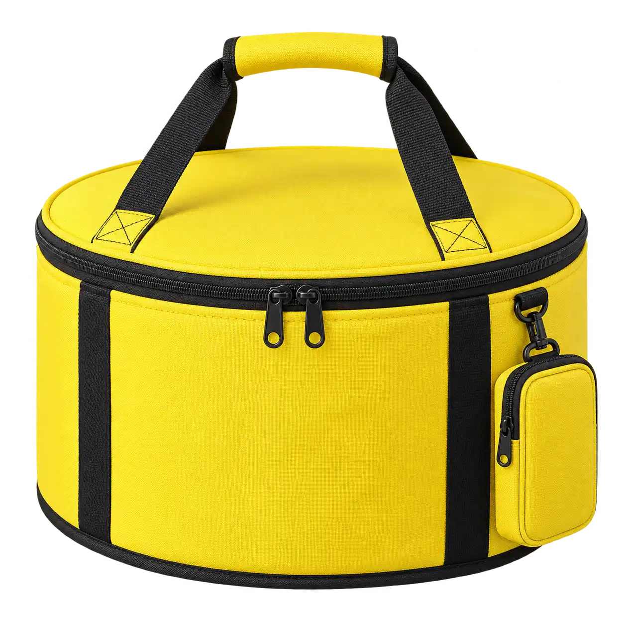 Yellow Oxford Taffeta Thermal Pizza Delivery Bag — As illustrated; custom strap colours available