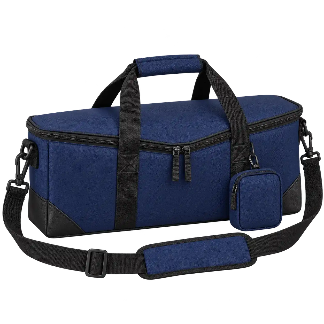 Navy Oxford Taffeta Thermal Cooler Bag — As illustrated; custom strap colours available