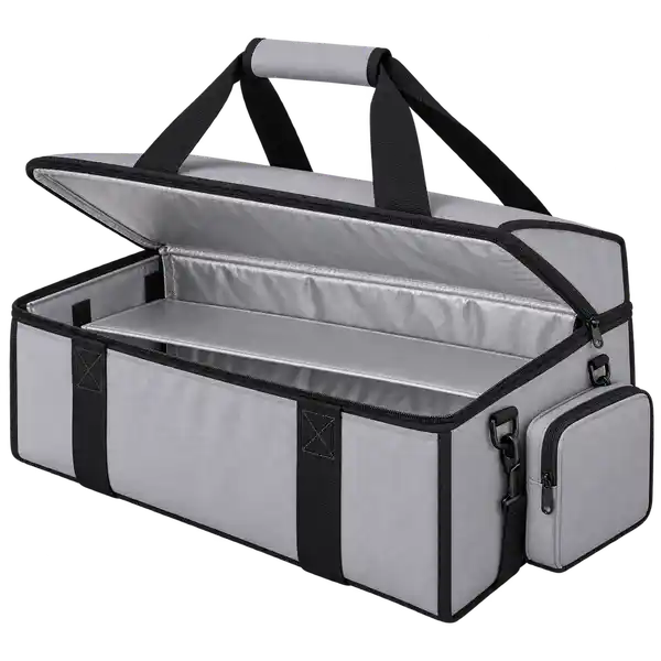 Light Grey Oxford Taffeta Thermal Pizza Delivery Bag