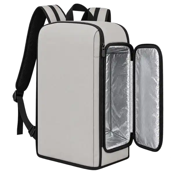 Pale Silver Grey Polyester Insulated Rider Delivery Bag