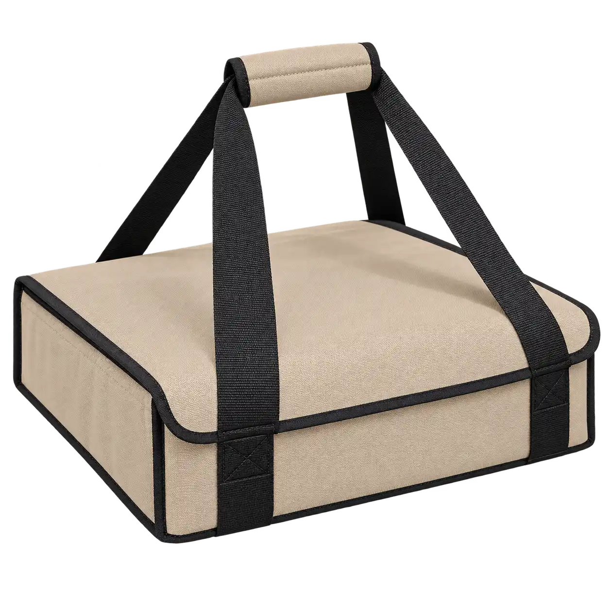Light Sand Polyester Thermal Pizza Delivery Bag — As illustrated; custom strap colours available