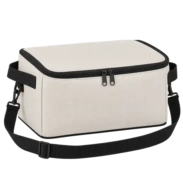 Warm Off-White Polyester Thermal Cooler Bag