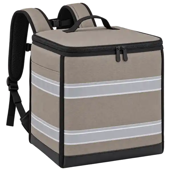 Warm Taupe Polyester Insulated Rider Delivery Bag