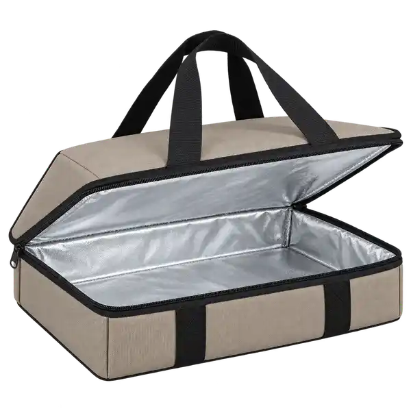 Greige Polyester Thermal Pizza Delivery Bag