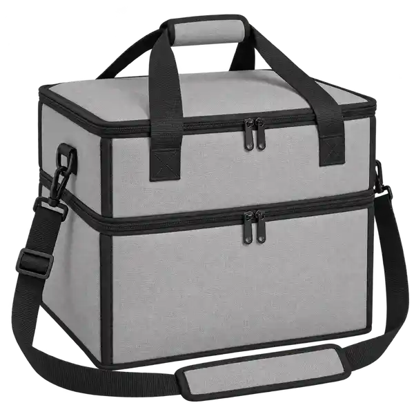 Light Stone Grey Polyester Thermal Pizza Delivery Bag