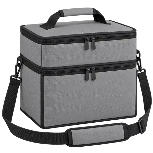 Warm Medium Grey Polyester Thermal Burger Delivery Bag