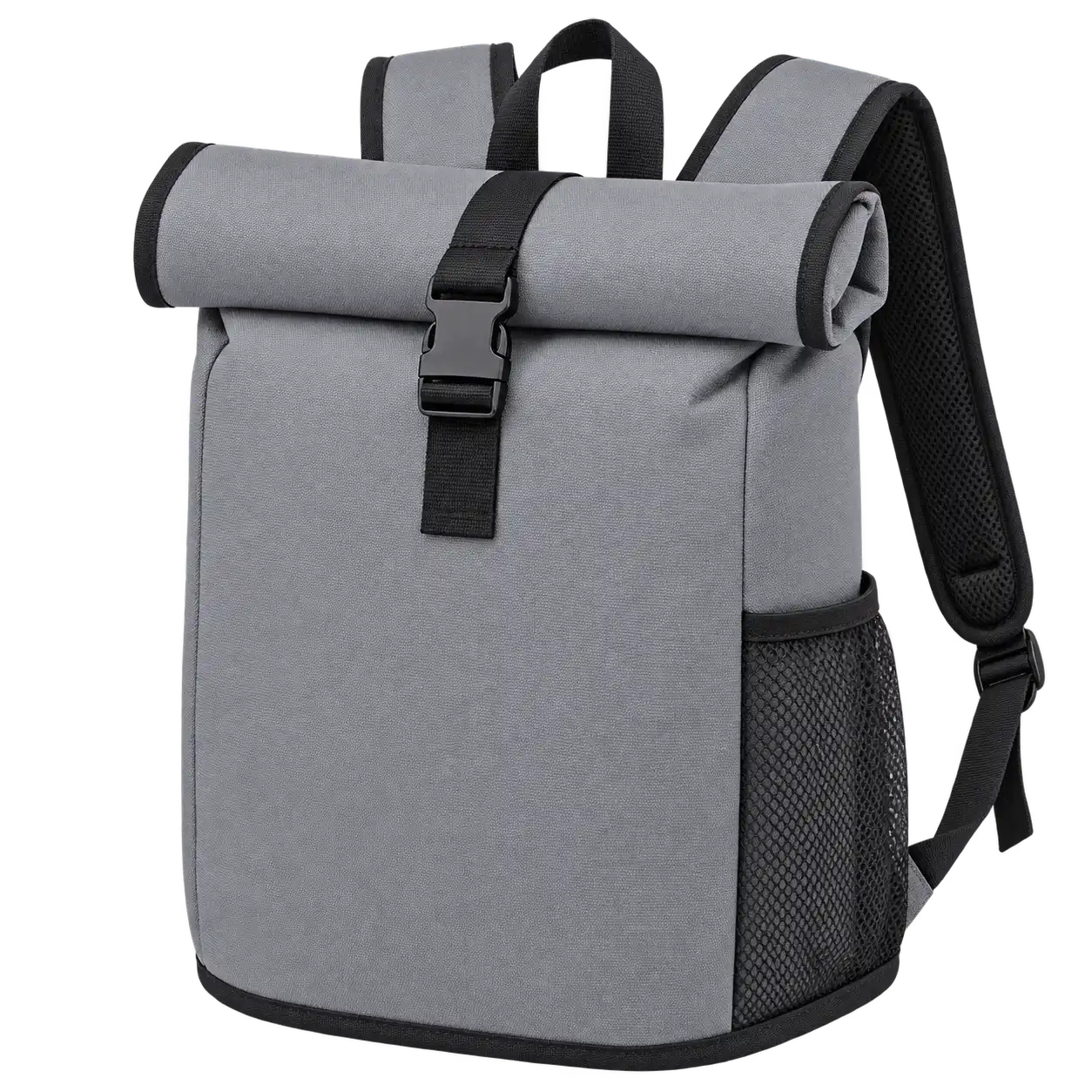 Cool Medium Grey Polyester Thermal Cooler Bag — As illustrated; custom strap colours available