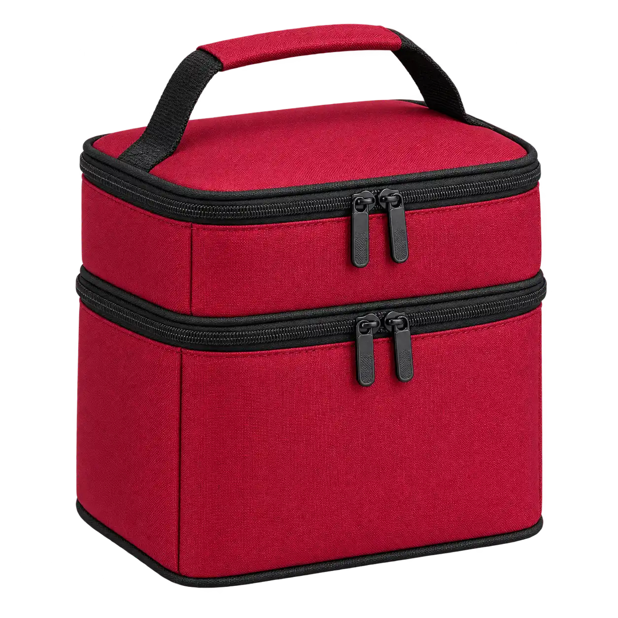 Red Polyester Thermal Cooler Bag — As illustrated; custom strap colours available