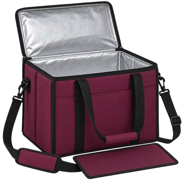 Burgundy Polyester Thermal Food Delivery Bag