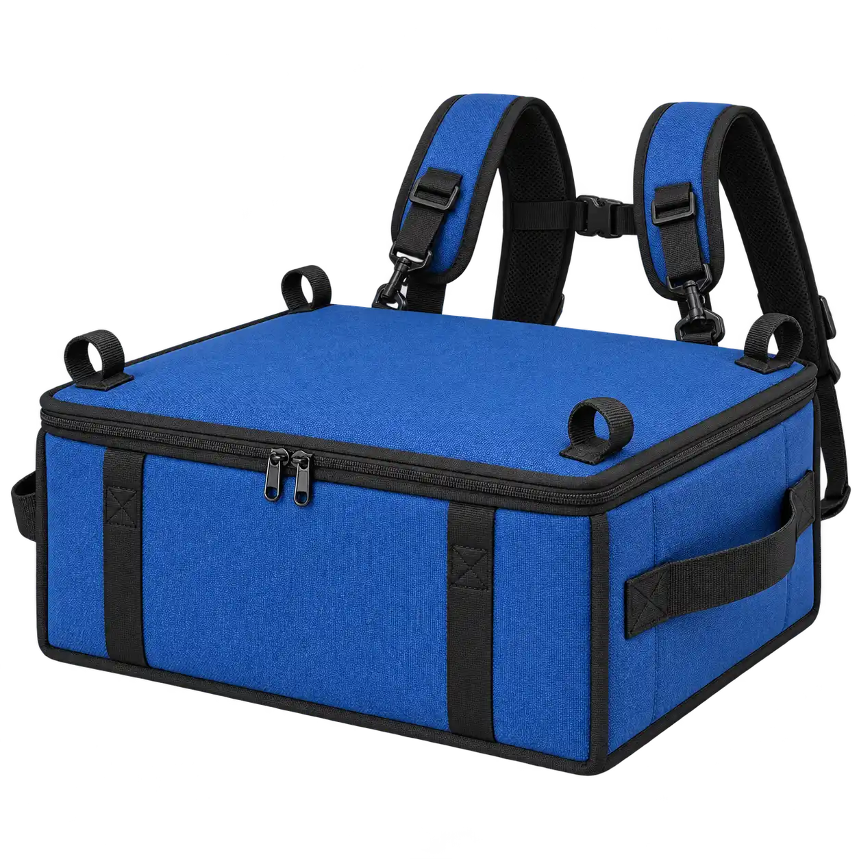 Denim Blue Polyester Insulated Rider Delivery Bag — As illustrated; custom strap colours available