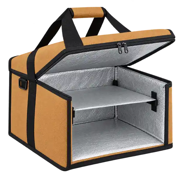 Ochre Tan Polyester Thermal Pizza Delivery Bag