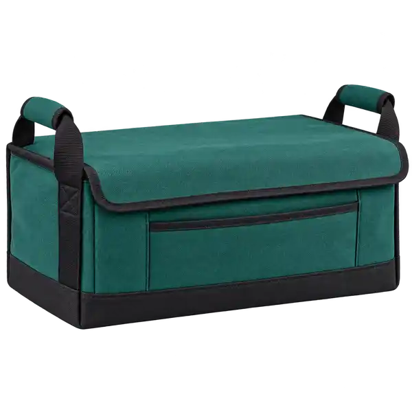 Deep Teal Green Polyspun Canvas Thermal Food Delivery Bag