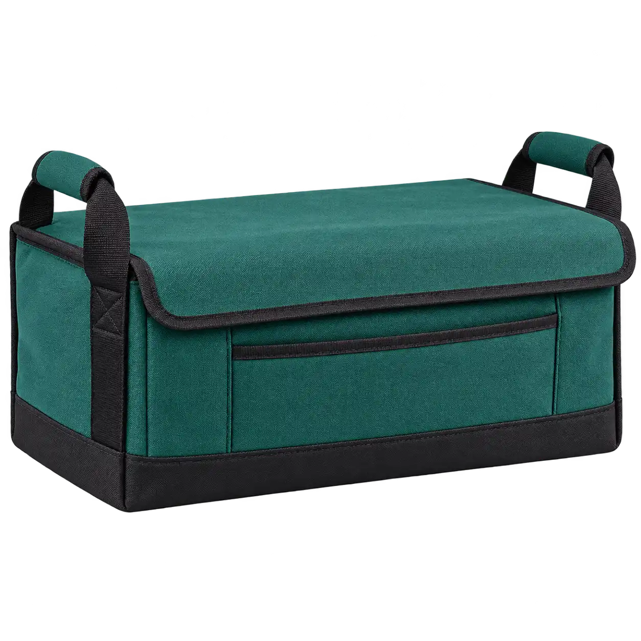 Deep Teal Green Polyspun Canvas Thermal Food Delivery Bag — As illustrated; custom strap colours available